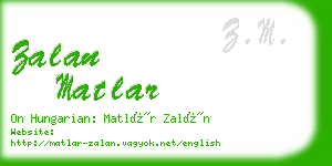 zalan matlar business card